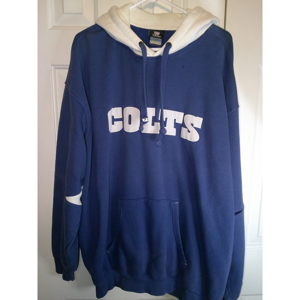 Vintage NFL Team Apparel Colts Hoodie Sweatshirt Pullover‎ Pouch Pocket XL